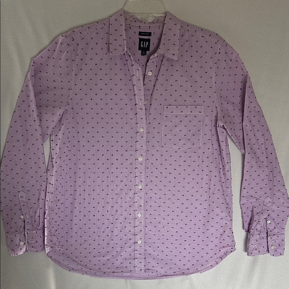 GAP Women's Lavender Perfect Shirt Button Down L Tall
